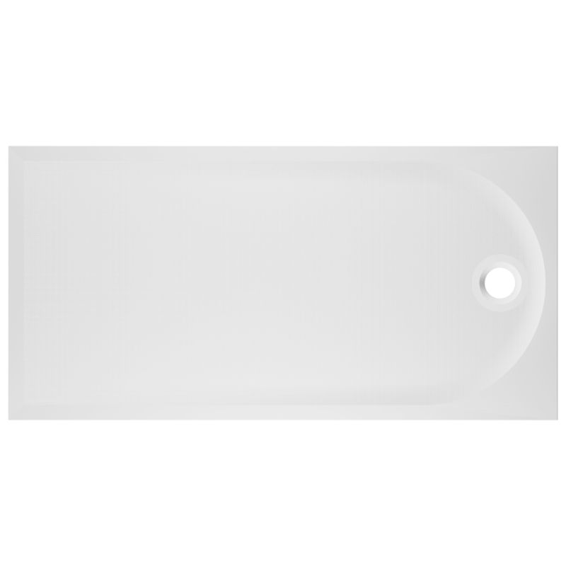 GoodHome Cavally rektangulært konglomeratbrusekar 80 x 160 x 3 cm hvid