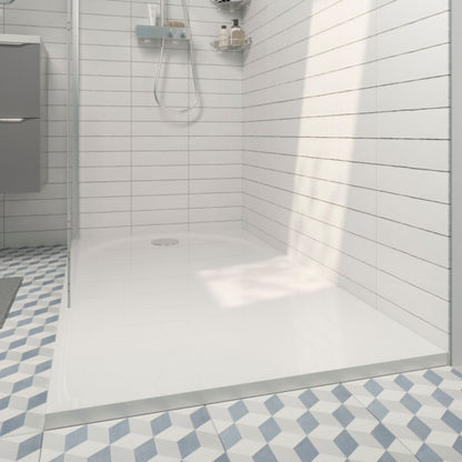 Konglomeratbrusebakke Cavally Rektangulær 90 x 140 x 3 cm Hvid