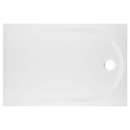 Konglomeratbrusebakke Cavally Rektangulær 90 x 140 x 3 cm Hvid