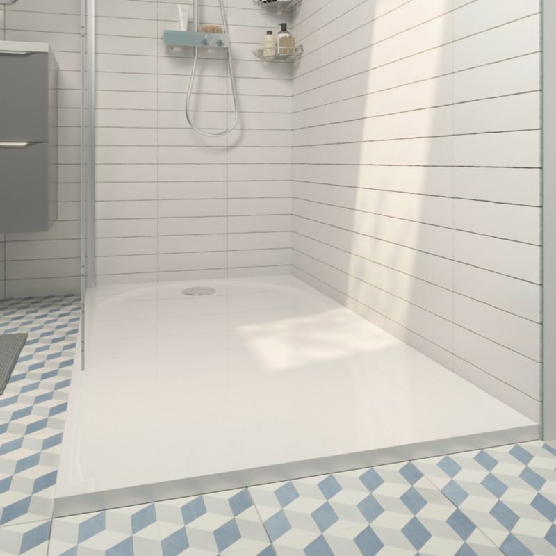 Konglomeratbruserbakke Cavally Rektangulær 90 x 160 x 3 cm Hvid
