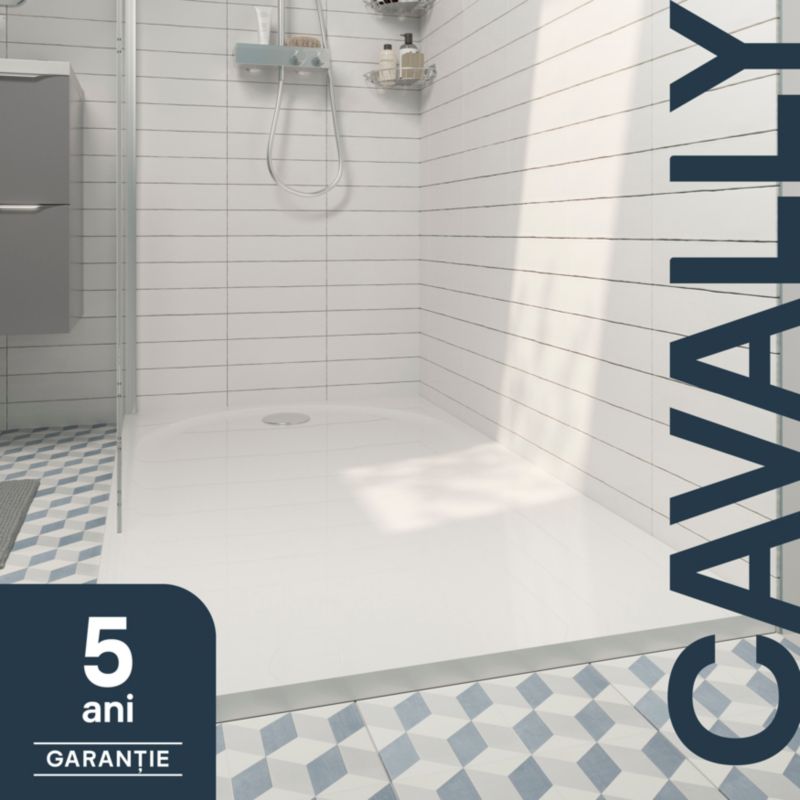 Konglomeratbruserbakke Cavally Rektangulær 90 x 160 x 3 cm Hvid