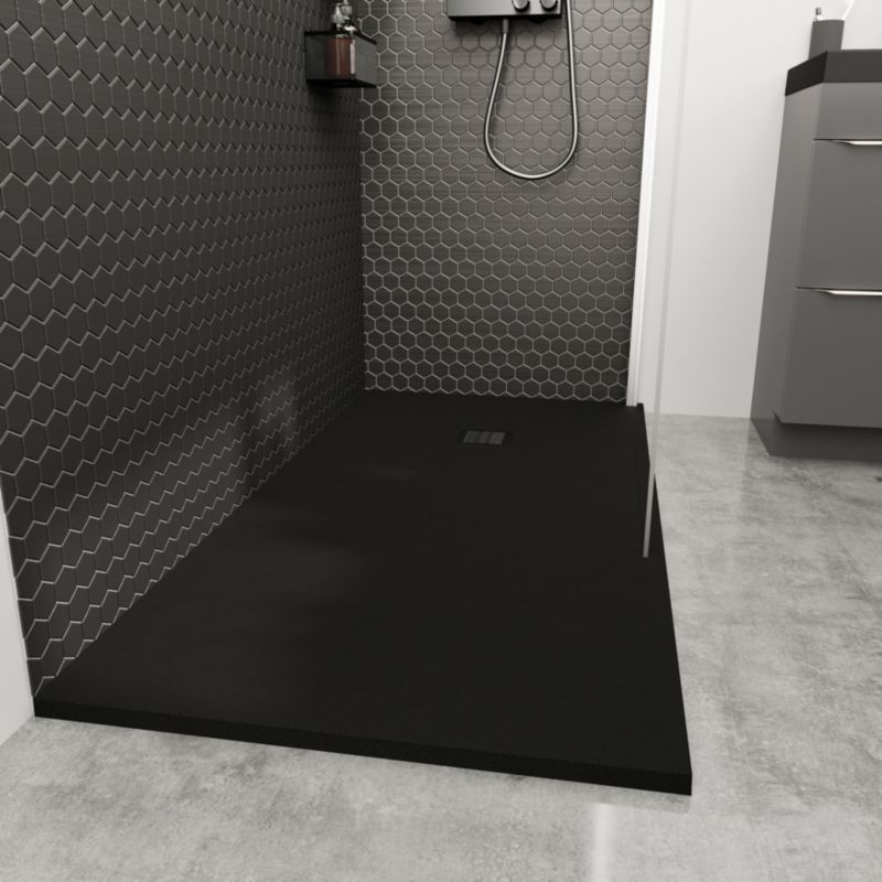 Konglomeratbrusebakke Douro 120 x 80 x 2,8 cm Sort