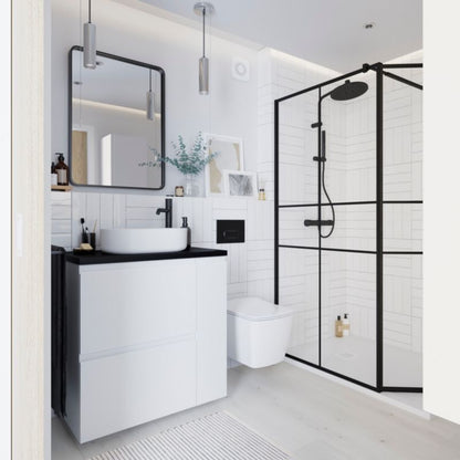 Konglomerat brusebund GoodHome Douro 120 x 90 x 2,8 cm hvid