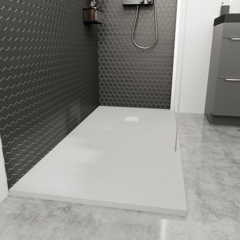 Konglomeratbrusebakke Douro 140 x 80 cm Hvid Mat