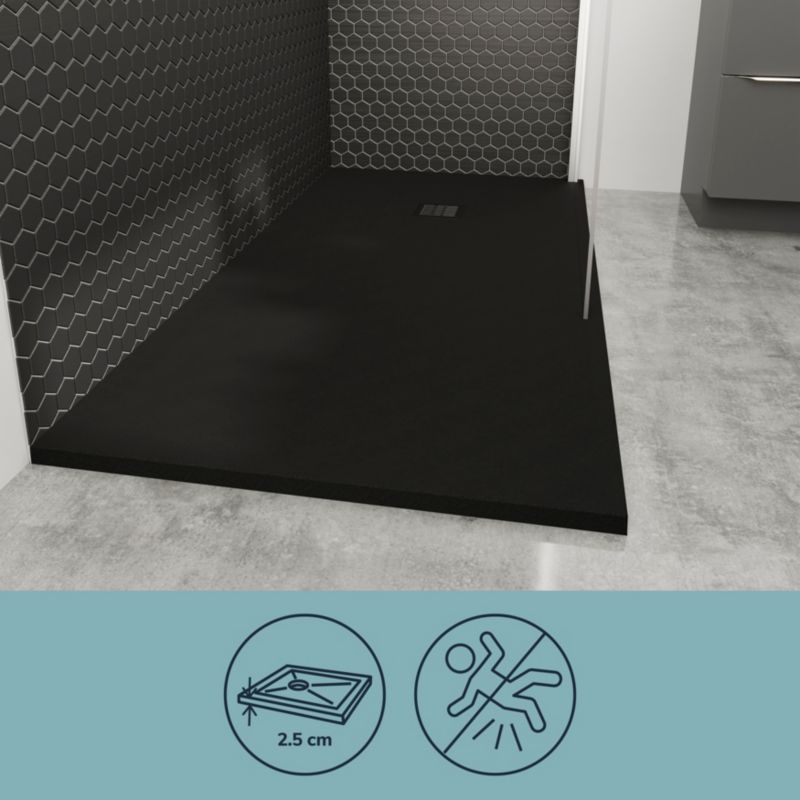 Brodziskonglomerat 140 x 80 x 3 cm Sort Antiskrid