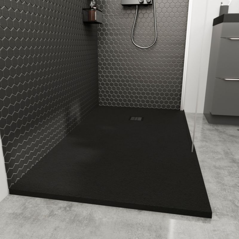 Konglomeratbrusebakke Douro 140 x 90 x 3 cm Sort