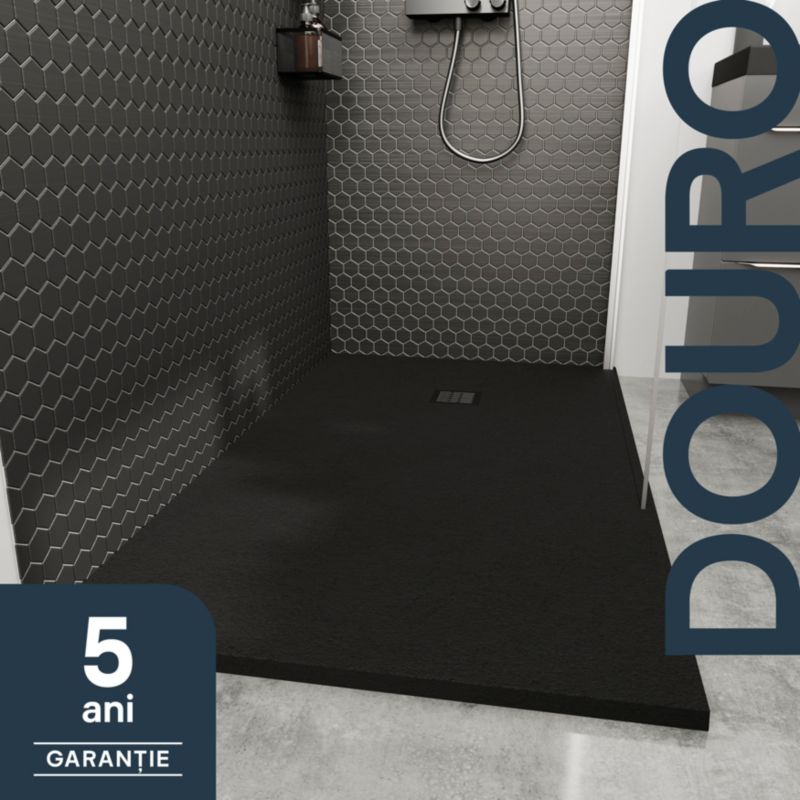 Konglomeratbrusebakke Douro 140 x 90 x 3 cm Sort