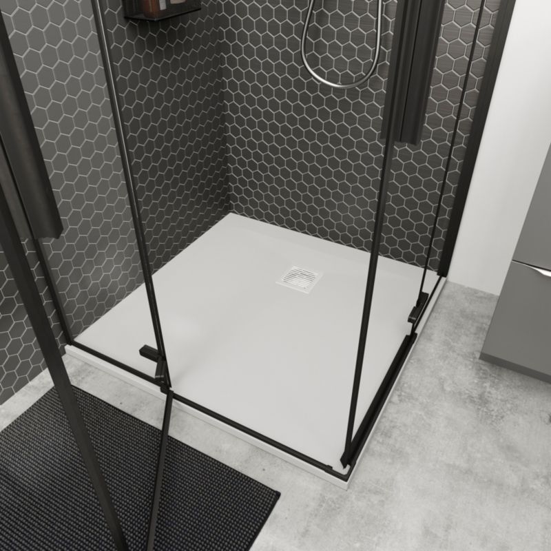 Brodziskonglomerat 90 x 90 x 2,5 cm Hvid Skridsikker