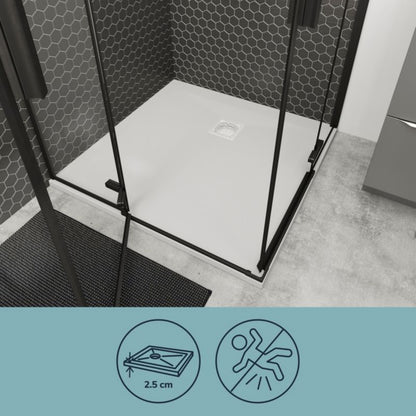 Brodziskonglomerat 90 x 90 x 2,5 cm Hvid Skridsikker