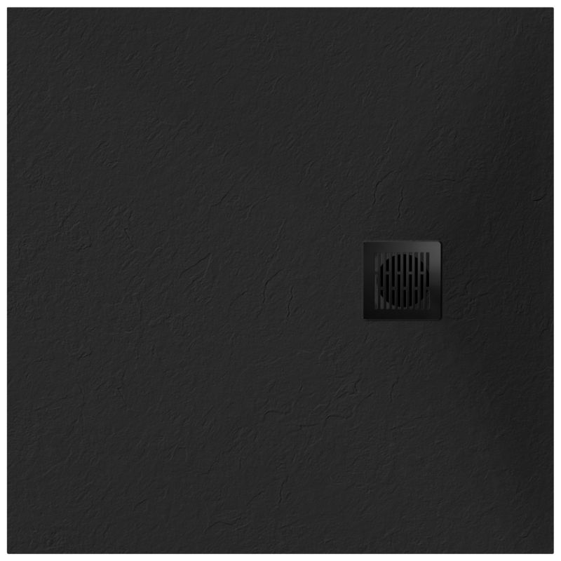 Brodzik konglomeratowy Douro 90x90 cm Sort Mat
