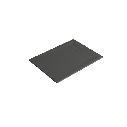 GoodHome Luiro rektangulær konglomeratbrusebund 90 x 120 x 3,2 cm mat-sort