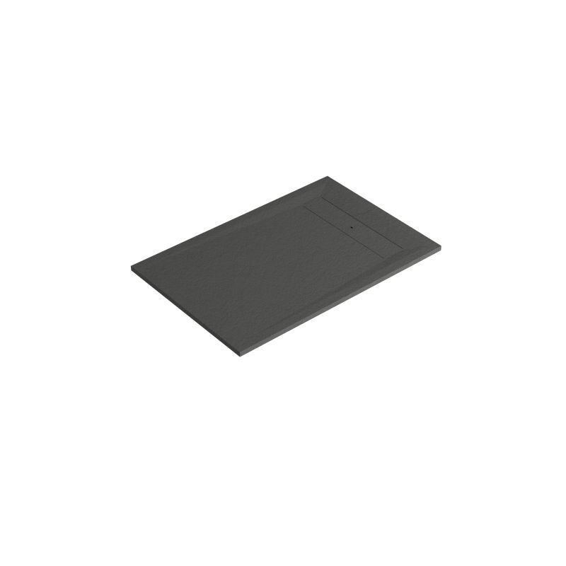 Brodziki konglomeratowy prostokątny z odpływem 80 x 120 cm czarny