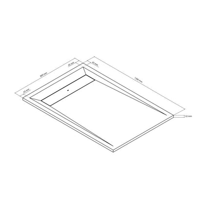 Brodziki konglomeratowy prostokątny z odpływem 80 x 120 cm czarny