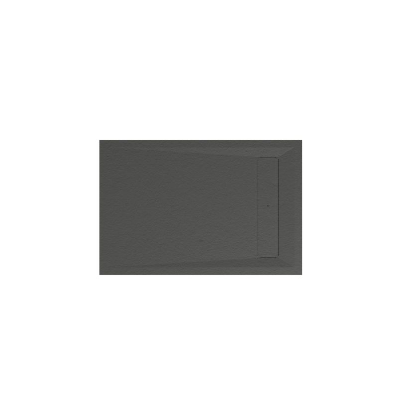 Brodziki konglomeratowy prostokątny z odpływem 80 x 120 cm czarny