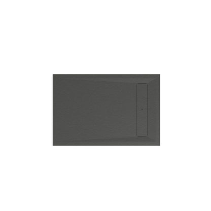 Brodziki konglomeratowy prostokątny z odpływem 80 x 120 cm czarny