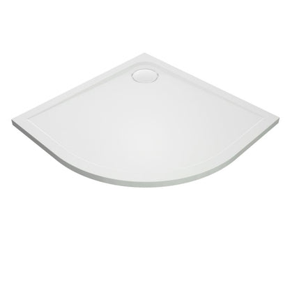 GoodHome Teesta halv-rund konglomeratbrusebund 90 x 2,7 cm hvid
