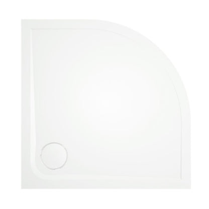 GoodHome Teesta halv-rund konglomeratbrusebund 90 x 2,7 cm hvid