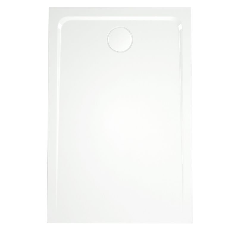 GoodHome Teesta rektangulært konglomeratbrusekar 90 x 120 x 2,7 cm hvid