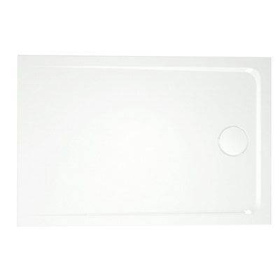GoodHome Teesta rektangulært konglomeratbrusekar 90 x 120 x 2,7 cm hvid