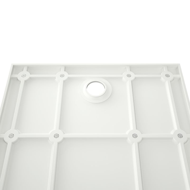 GoodHome Teesta rektangulært konglomeratbrusekar 90 x 120 x 2,7 cm hvid