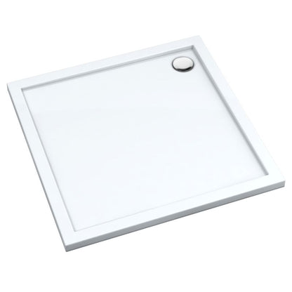 Akrylbrusebund Atla 80x80 cm Hvid Glat