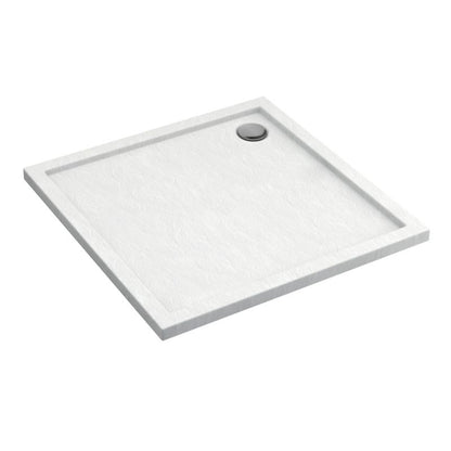 Akrylbrusebund Atla 90x90 cm Hvid Strukturel