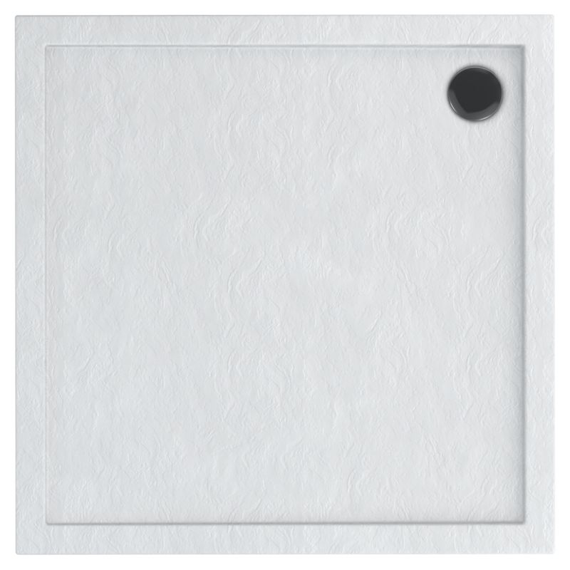 Akrylbrusebund Atla 90x90 cm Hvid Strukturel