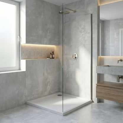 Akrylbrusebund Atla 90x90 cm Hvid Strukturel