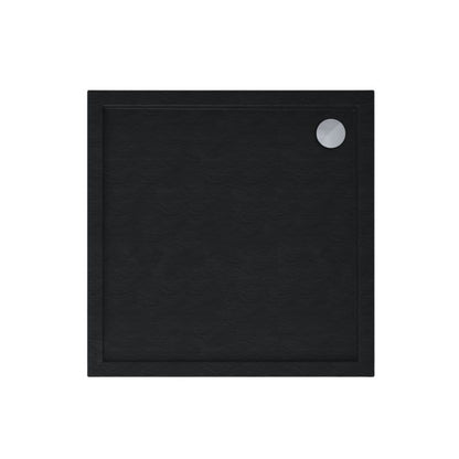 Akrylbrusebad Atla 90x90 cm Sort Struktursten