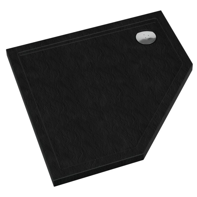 Akrylbrusebad Schedpol Atla 90x90 cm Sort Strukturel