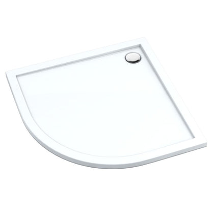 Halvcirkulær Brusebund 80x80x4,5 cm Hvid | MA2333