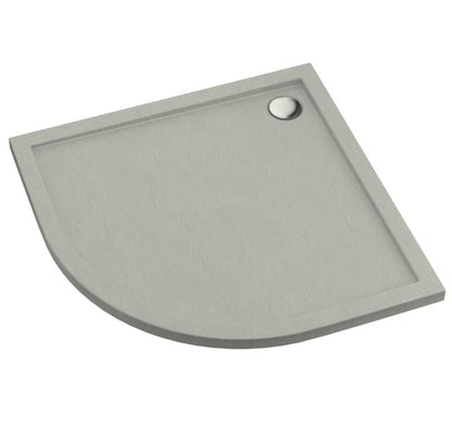 Akrylbrusebund Halvrund 80x80 cm Beton Antiskrid