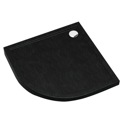 Akrylbrusebad Schedpol Atla Halvrund 80x80 cm Sort Strukturel
