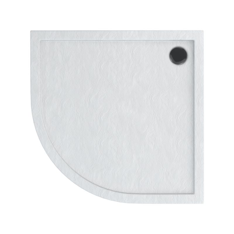 Akrylbrusebad Halvrund Atla 90x90 cm Hvid Strukturel
