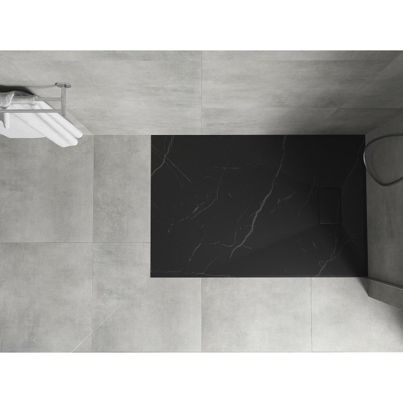 Rektangulært SMC brusekar Mexen Hugo 100 x 80 cm mat-sort stenkonstruktion 1 stk.