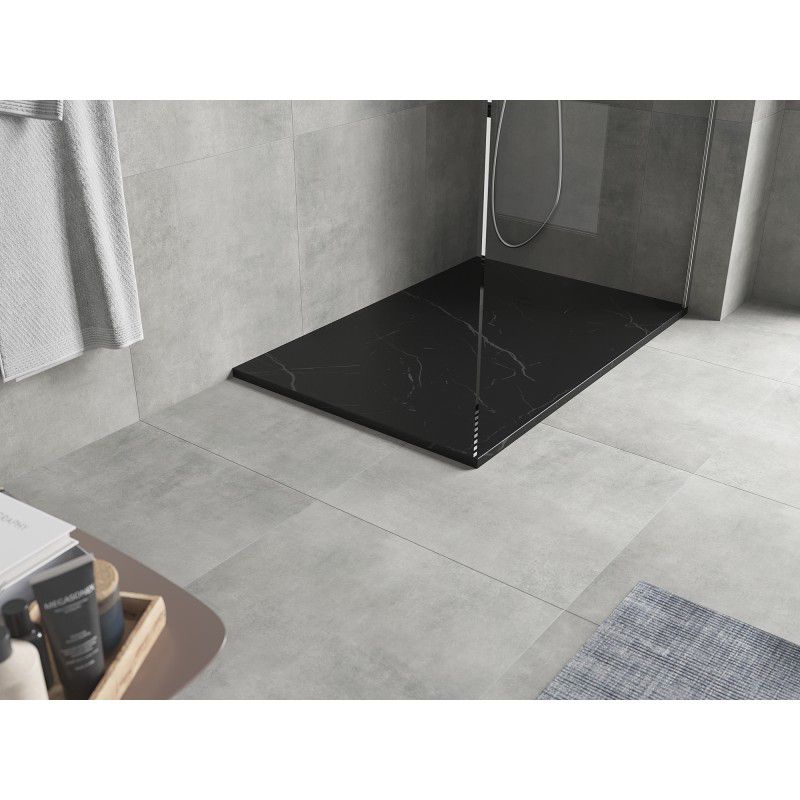 Rektangulært SMC brusekar Mexen Hugo 100 x 80 cm mat-sort stenkonstruktion 1 stk.