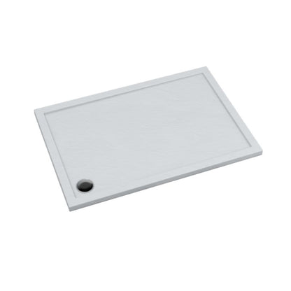 Akrylbrusebakke Atla 80x100 cm Hvid Strukturel
