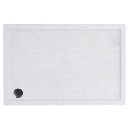 Akrylbrusebakke Atla 80x100 cm Hvid Strukturel