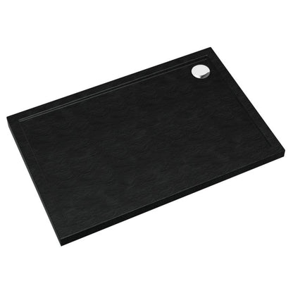 Akrylbrusebad Schedpol Atla 80x120 cm Sort Struktural