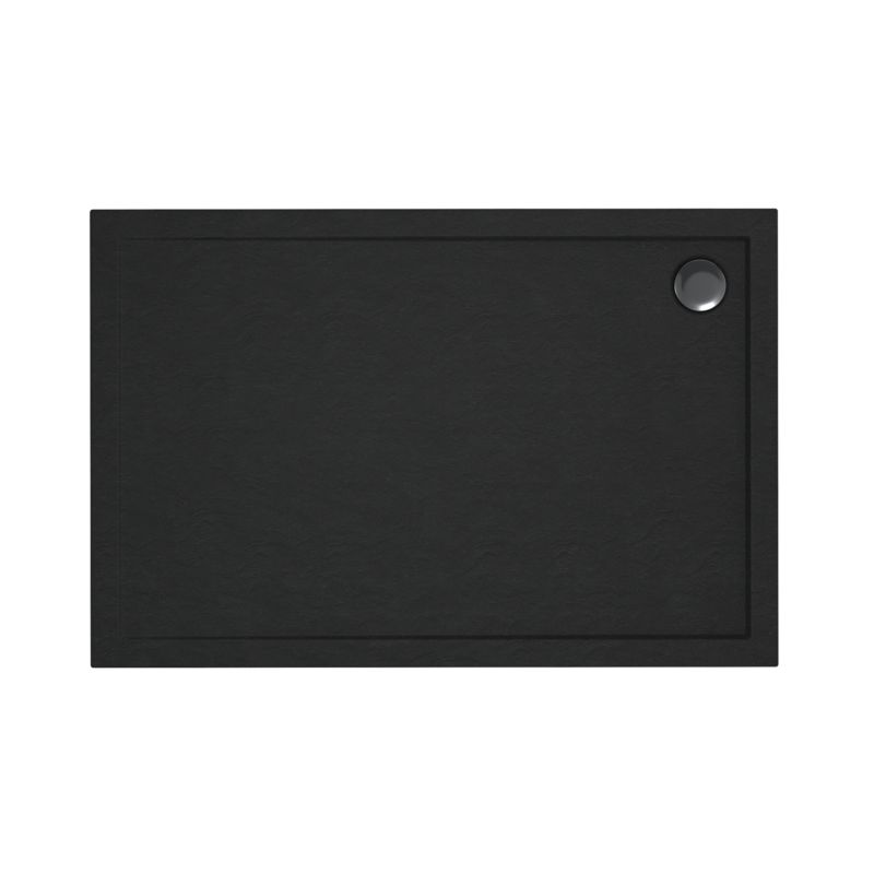 Akrylbrusebad Schedpol Atla 80x120 cm Sort Struktural