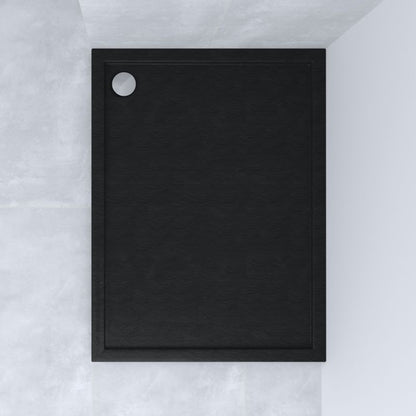 Akrylbrusebad Schedpol Atla 80x120 cm Sort Struktural