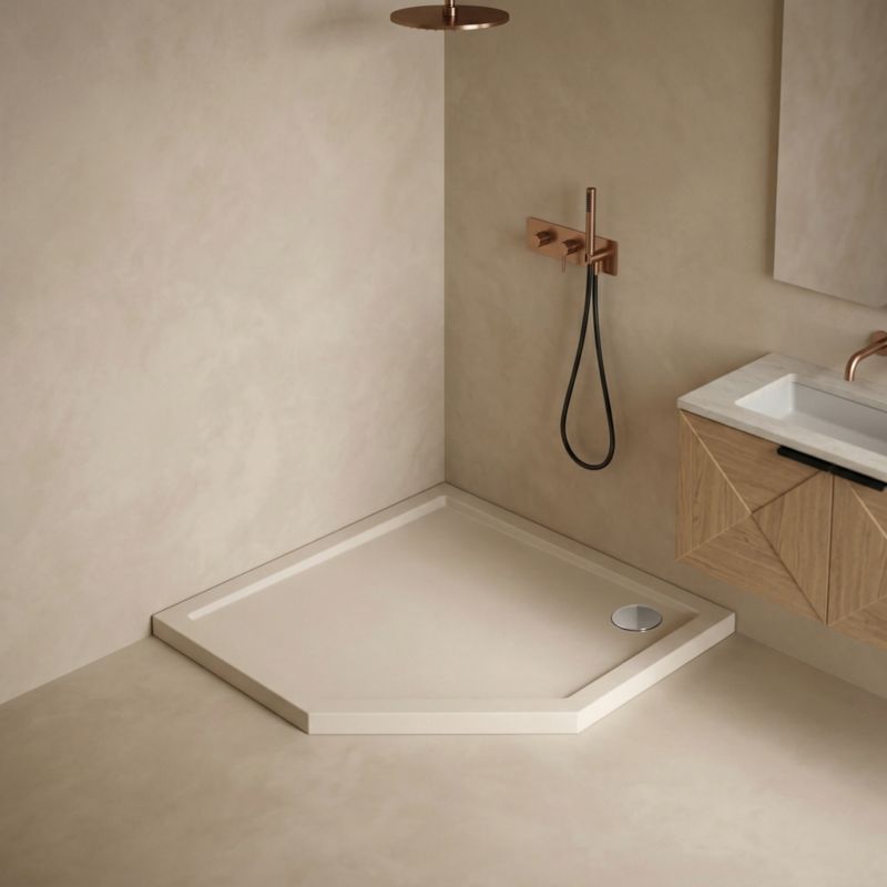 Akrylbrusebund Atla Femkantet 80x80x4,5 cm Kasjmir Mat | MA2397/PK/MG
