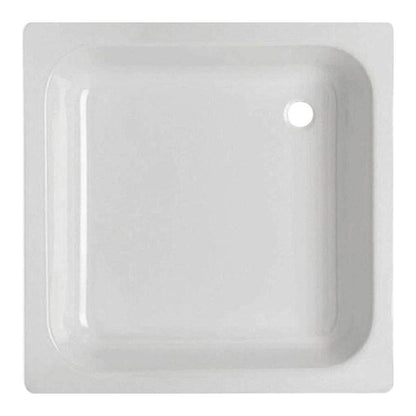 Stålbrusebund 90x90x14 cm Hvid | DC0901200M