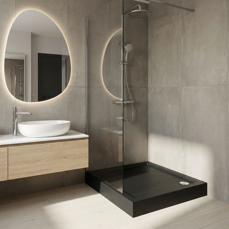 Brusebund Lena New 90x90x12 cm Sort Struktureret | MA0161/C/ST