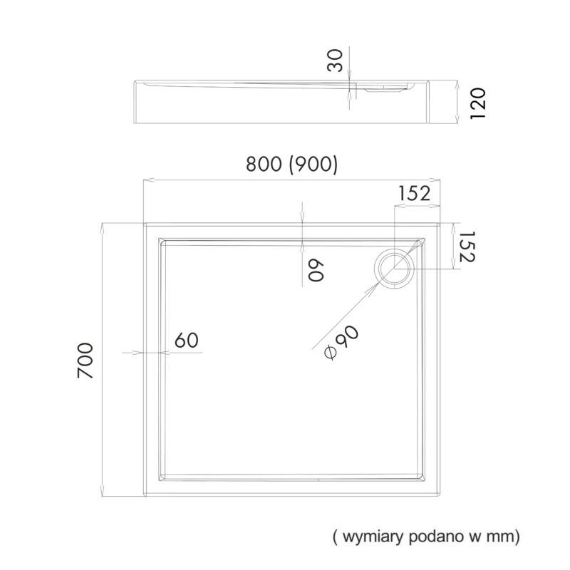 Brusebund Lena New 90x90x12 cm Sort Struktureret | MA0161/C/ST