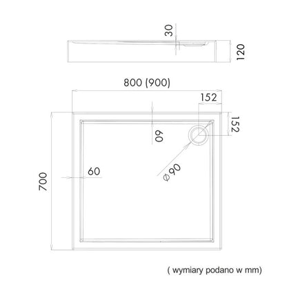 Brusebund Lena New 90x90x12 cm Sort Struktureret | MA0161/C/ST