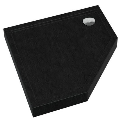 Akrylbrusebund Schedpol Lena New Black Stone 90x90 cm Sort Strukturel