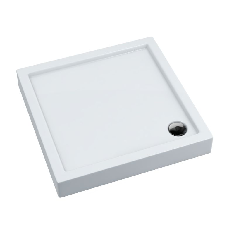 Akrylbrusebund Lena New Kvadratisk 90x90x14 cm Hvid Glat