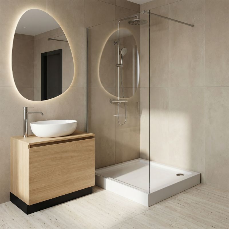 Akrylbrusebund Lena New Kvadratisk 90x90x14 cm Hvid Glat