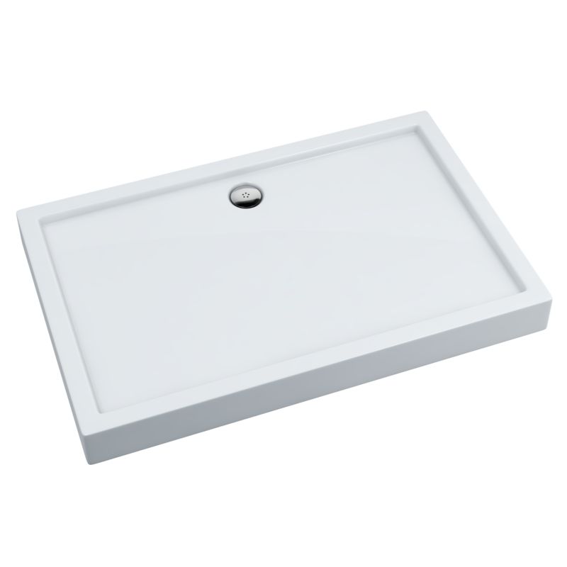 Akrylbrusebund Lena 90x100 cm Hvid Glat